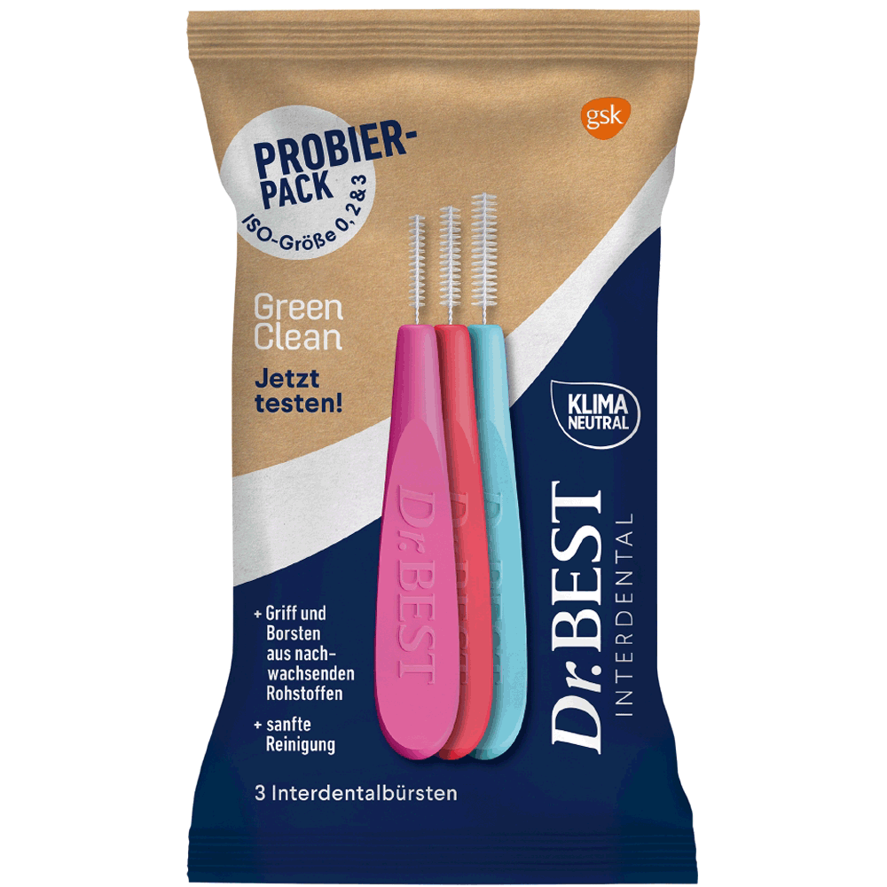 Bild: Dr. BEST Interdentalbürste 3 Stück Größe 0-2-3 Probierpackung