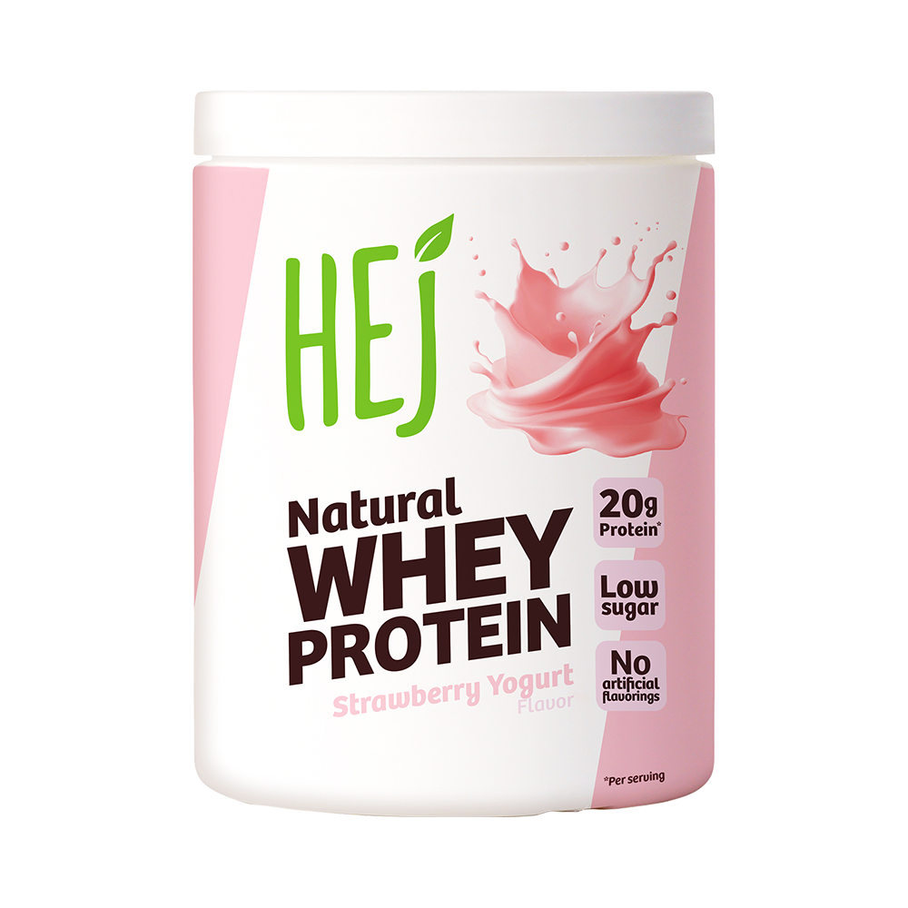 Bild: HEJ Natural Whey Protein Strawberry Yogurt Flavor