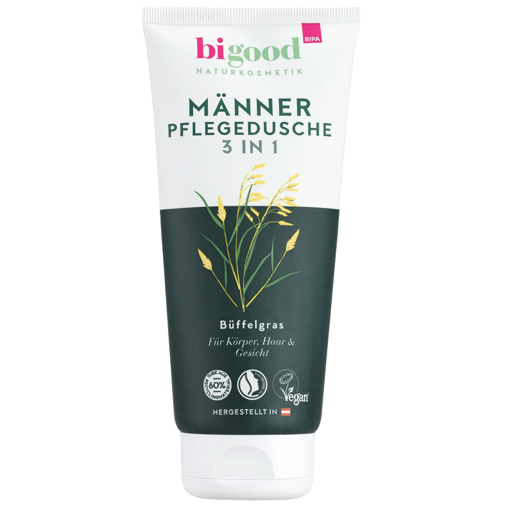 Bild: bi good Männer Pflegedusche 3in1 Büffelgras