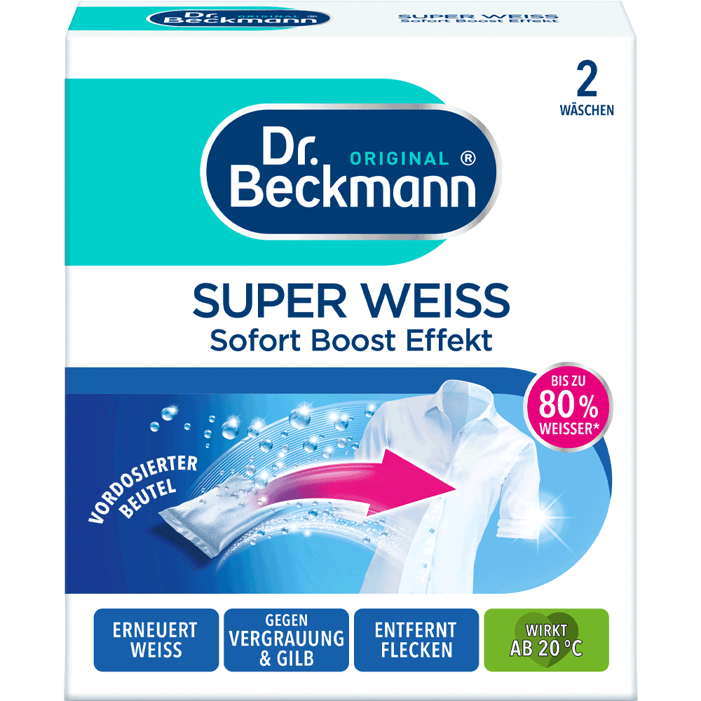 Bild: Dr. Beckmann Super Weiss Mitwaschbeutel