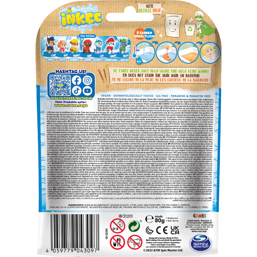 Bild: Craze Inkee Badebombe Paw Patrol