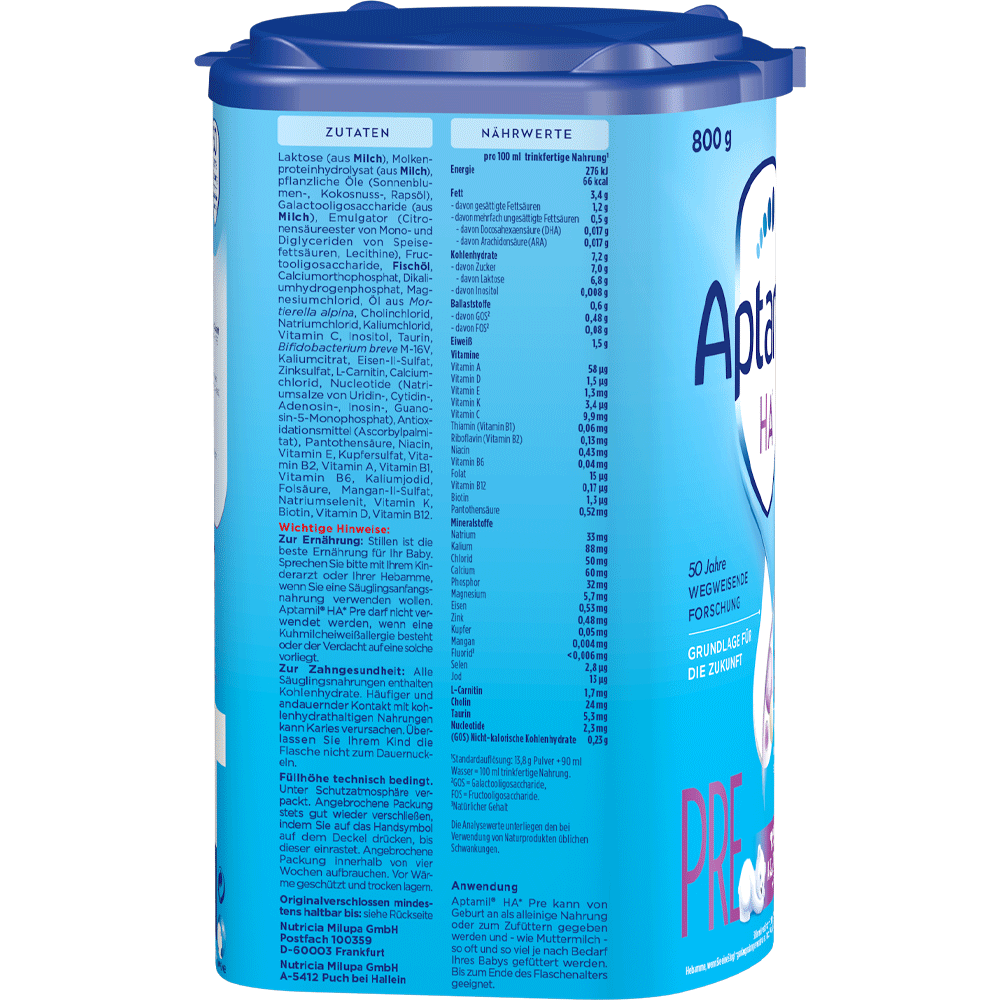 Bild: Aptamil Pre HA, Anfangsmilch
