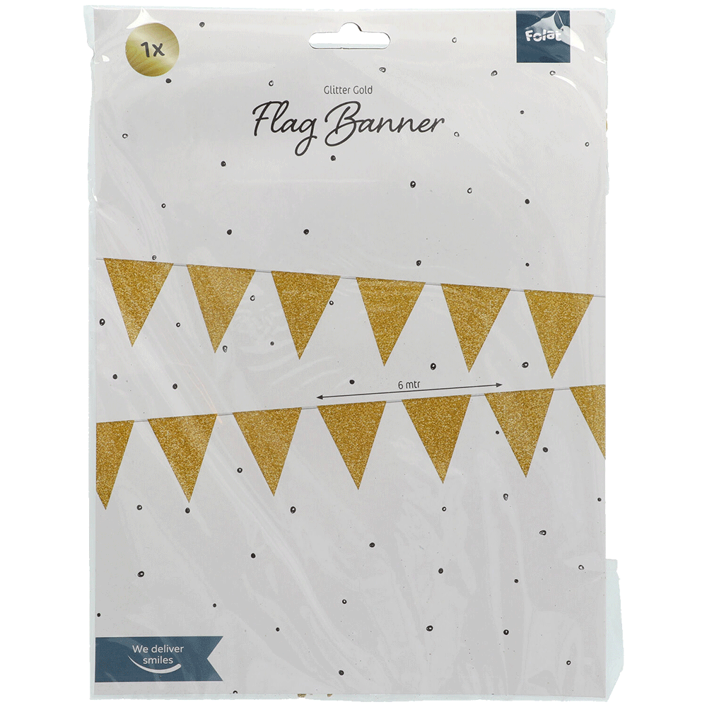 Bild: Folat Goldene Girlande Wimpelkette 6 Meter