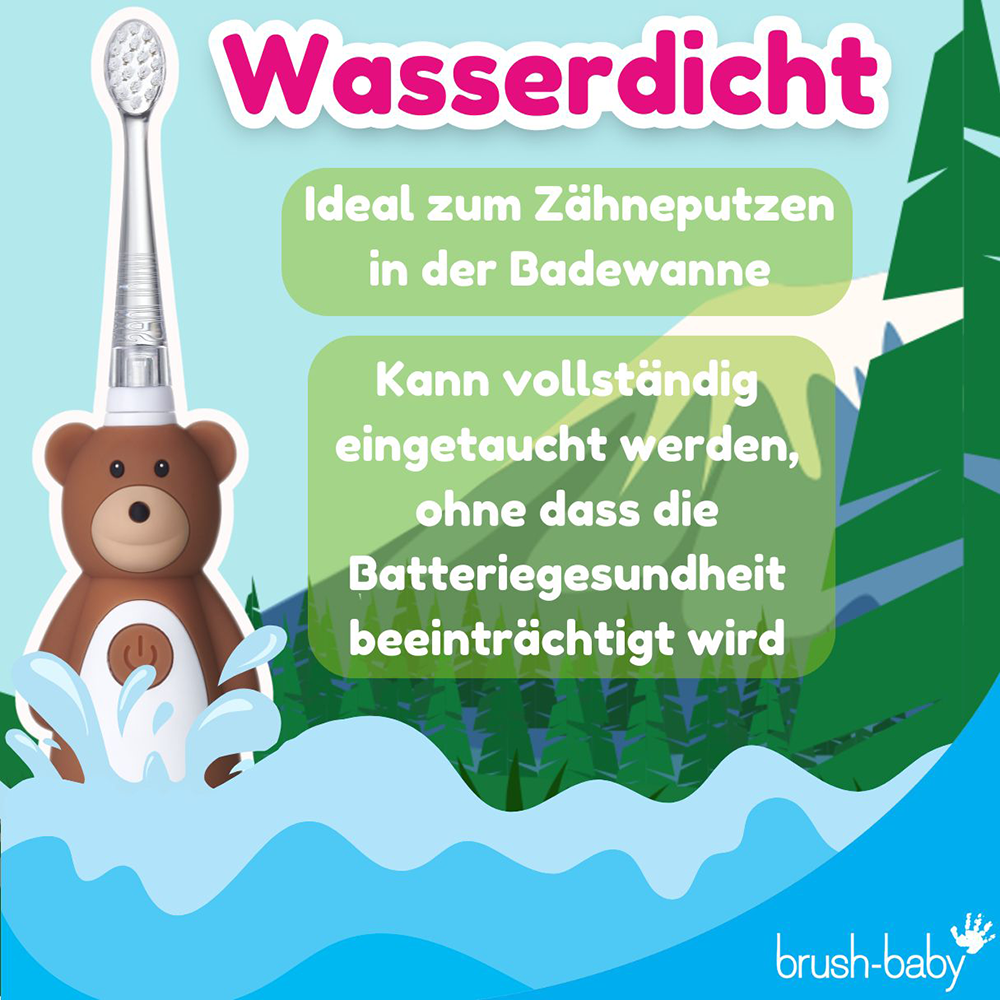 Bild: brush-baby Wild Ones Wiederaufladbare Elektrische Zahnbürste Bernie Bear