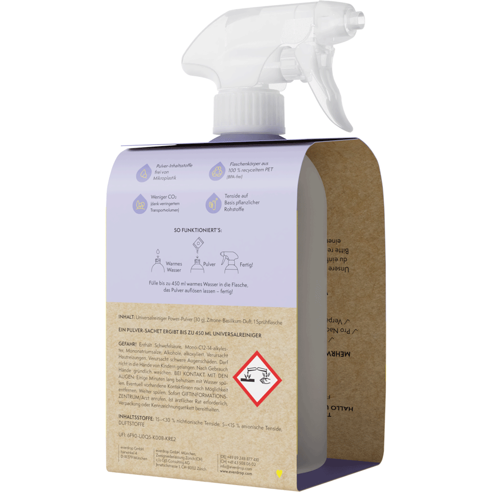 Bild: Everdrop Universal Reiniger Power Pulver Starter Set