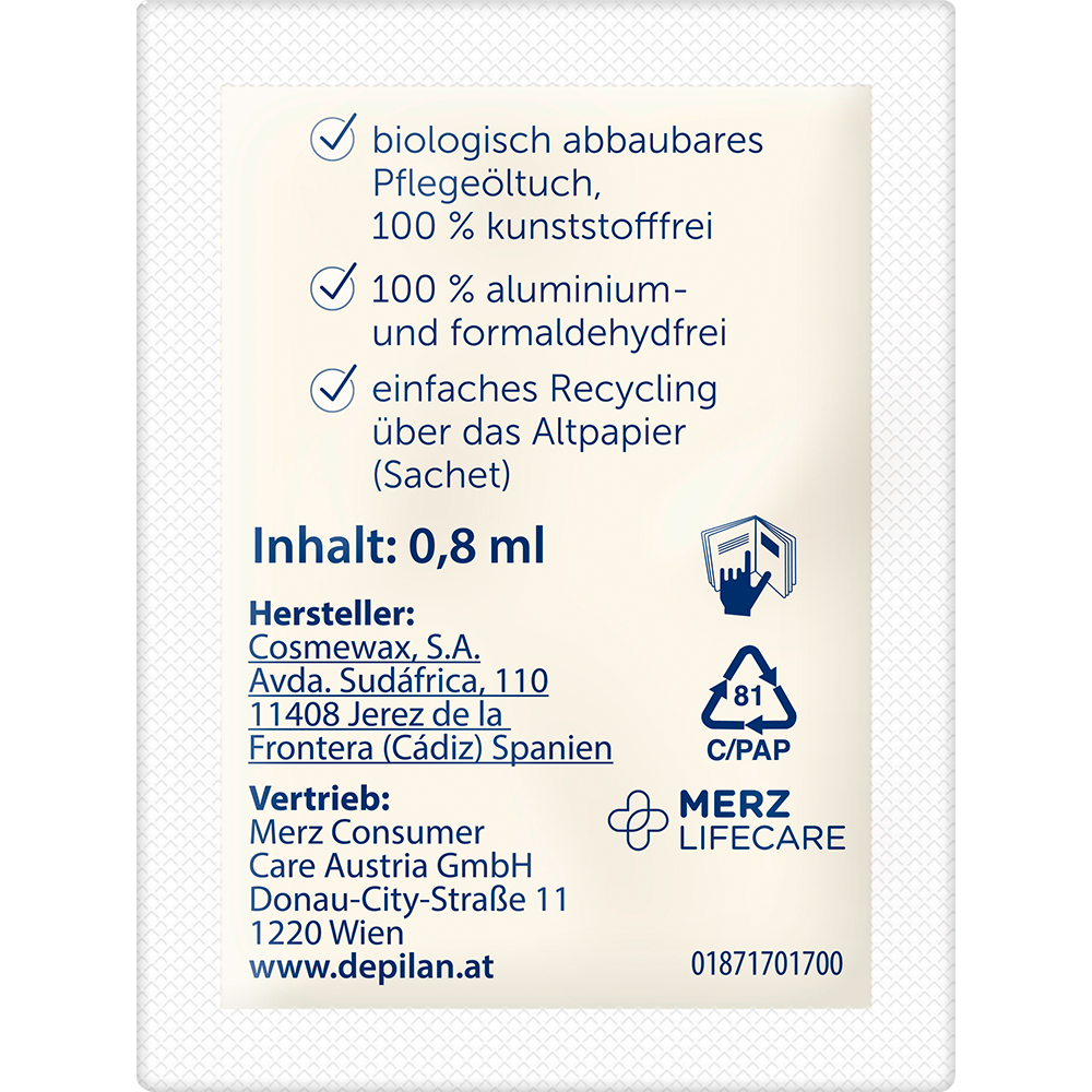 Bild: depilan Kaltwachs Enthaarungsstreifen Body