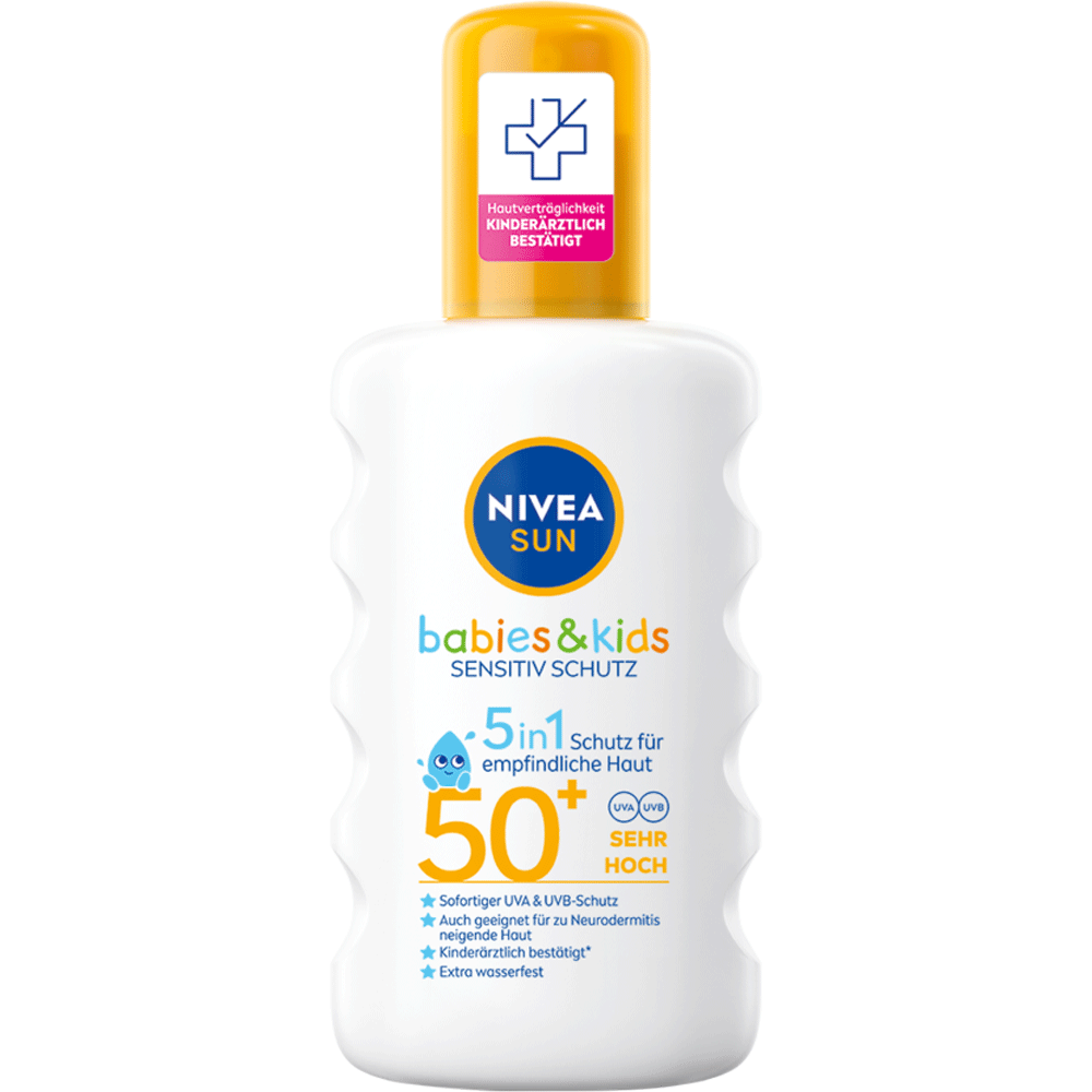 Bild: NIVEA Sun Schutz & Sensitiv Kinder Sonnenspray LSF 50+