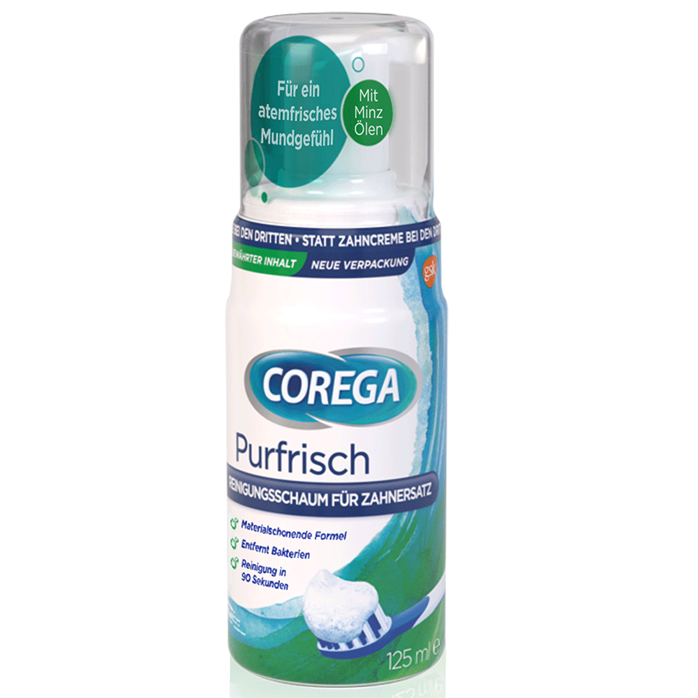 Bild: Corega Reinigungsschaum Purfrisch
