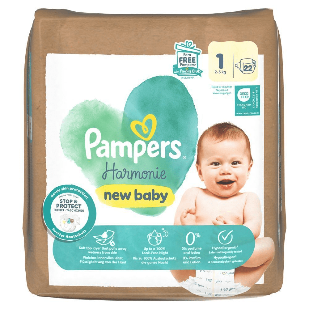 Bild: Pampers Harmonie Windeln Größe 1, 2kg-5kg