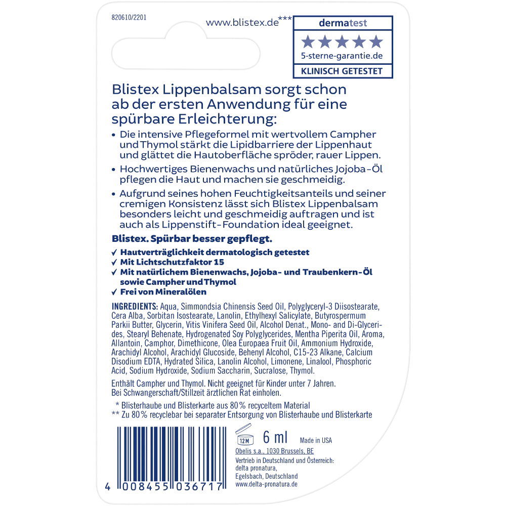 Bild: Blistex Intensive Care Lippenbalsam