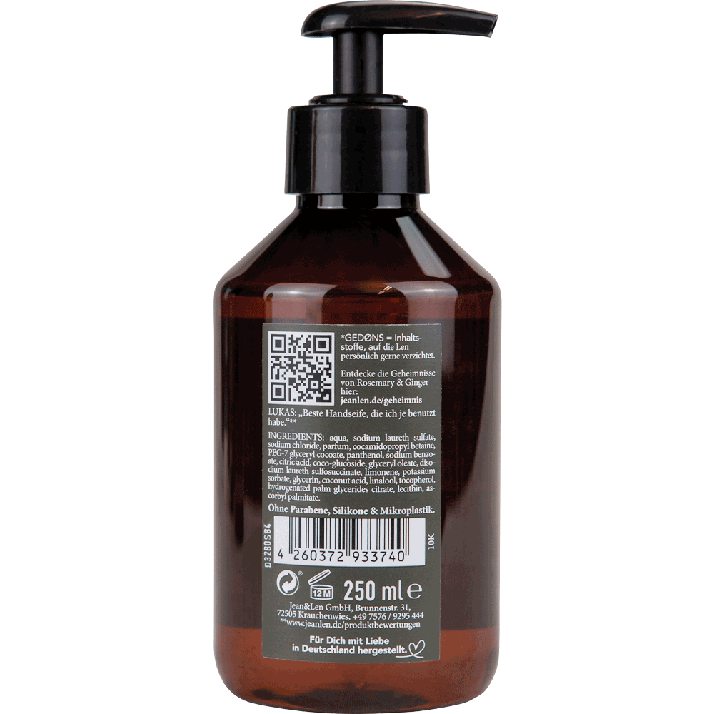 Bild: Jean&Len Flüssig Seife Rosmarin & Ingwer