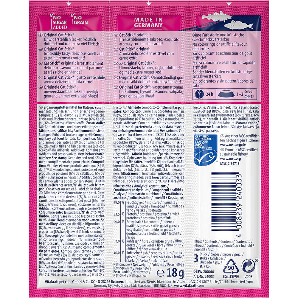 Bild: Vitakraft Catstick Classic mit Kabeljau und Seelachs