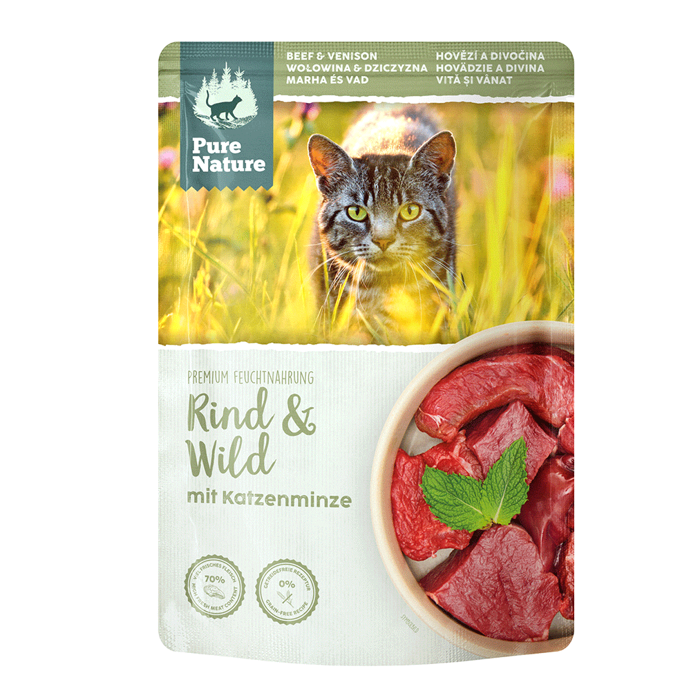 Bild: Pure Nature Premium Feuchtnahrung Rind und Wild mit Katzenminze