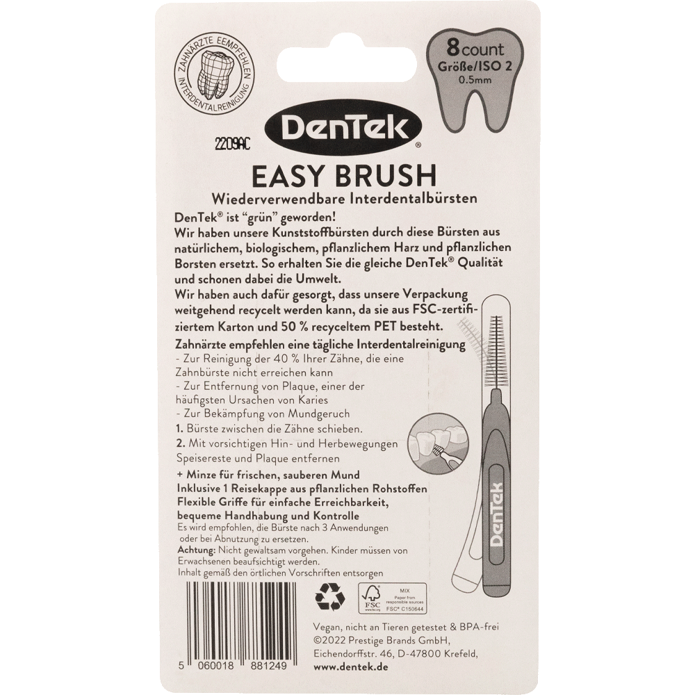 Bild: DenTek Easy Brush Interdentalbürsten ISO 2 0.5 mm