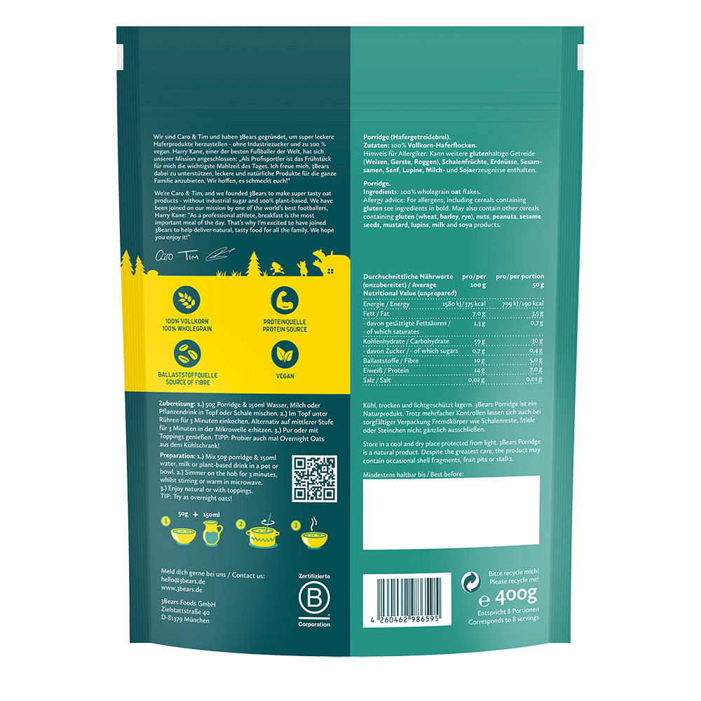 Bild: 3Bears Porridge Kerniger Klassiker