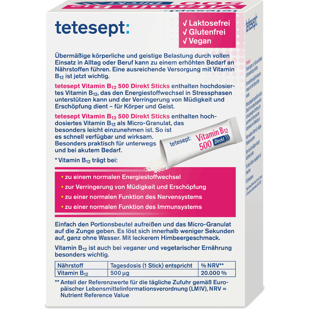 Bild: tetesept: Vitamin B12 500 Direkt