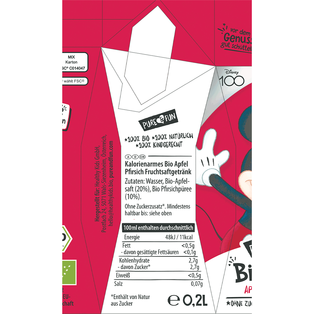 Bild: Pure & Fun Disney Bio Trink Zauber Apfel & Pfirsich