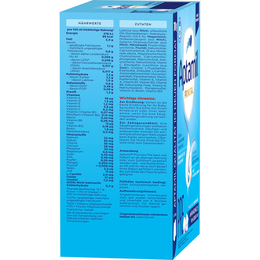 Bild: Aptamil Pre Ponutra, Anfangsmilch