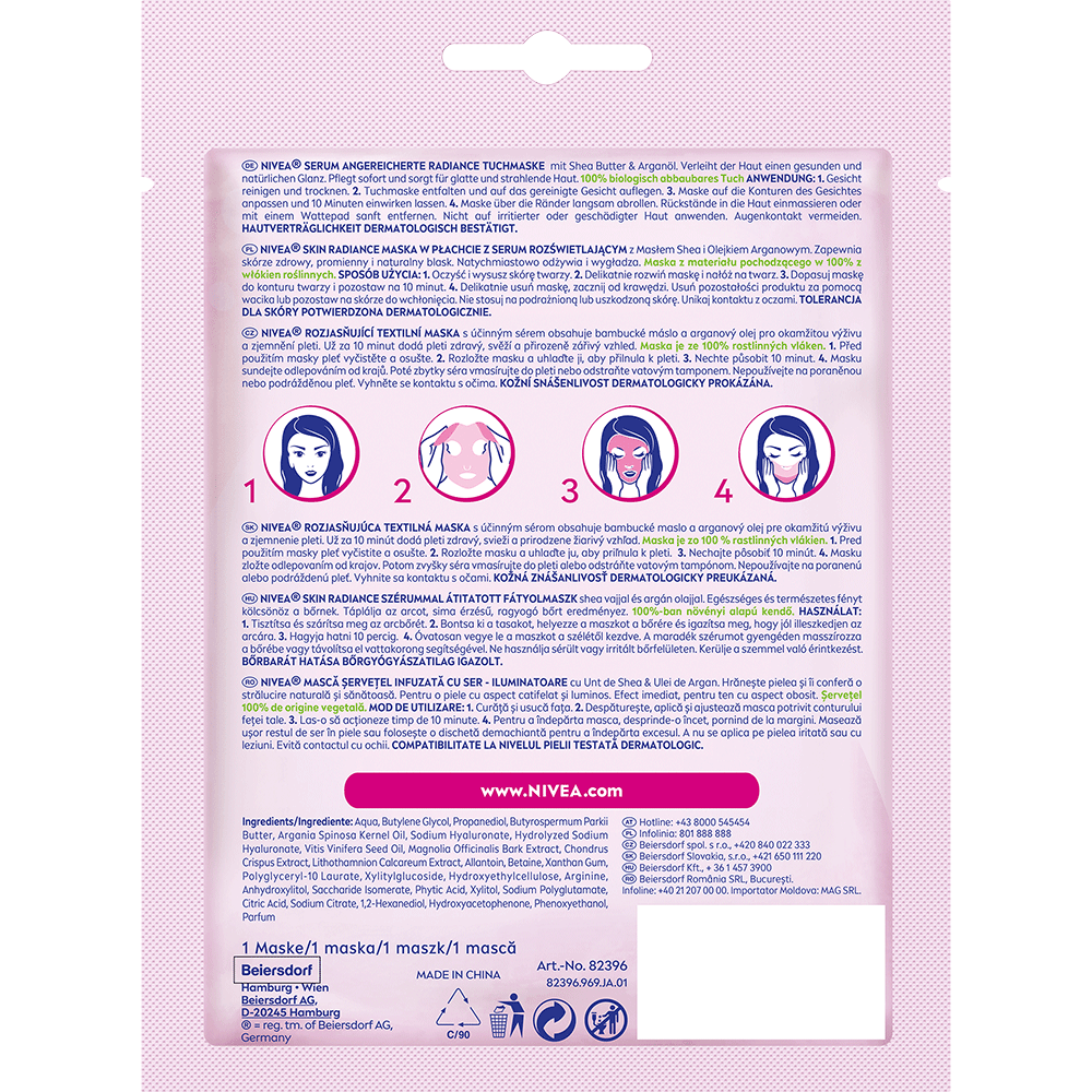 Bild: NIVEA Tuchmaske Skin Radiance Shea Butter & Argan Oil