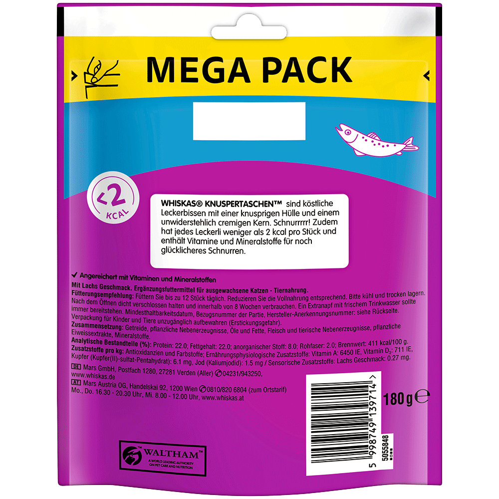 Bild: Whiskas Knuspertaschen mit Lachs