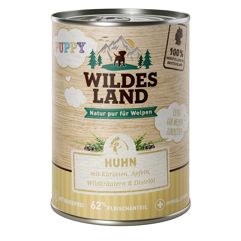 Bild: Wildes Land Huhn mit Karotten, Äpfeln, Wildräutern und Distelöl 