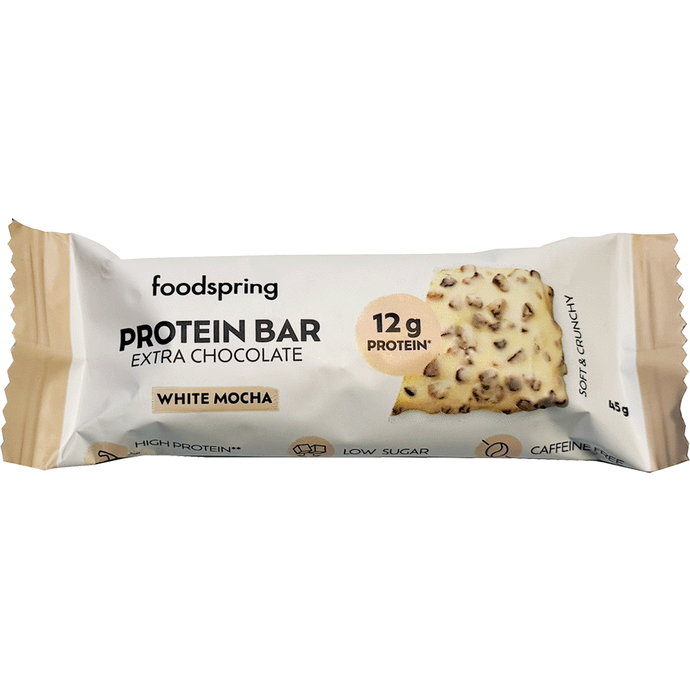 Bild: foodspring Protein Riegel Extra Chocolate White Mocha