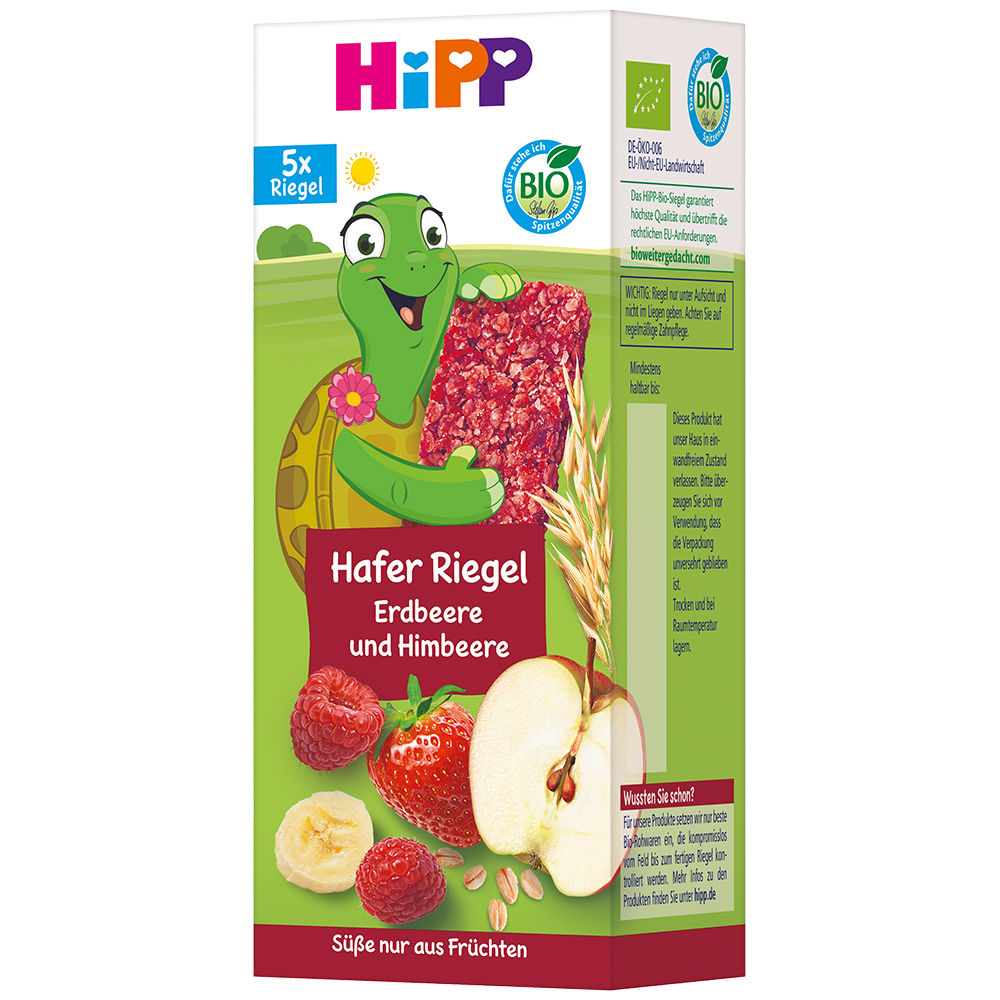 Bild: HiPP Hafer Riegel Erdbeere und Himbeere