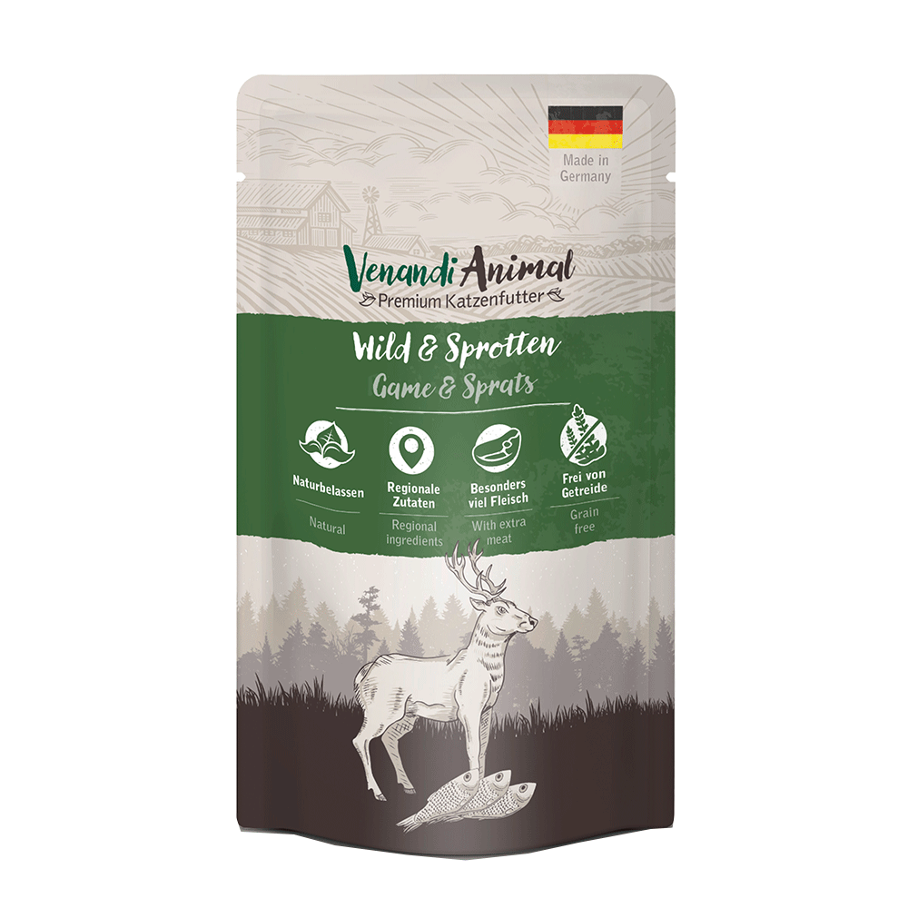 Bild: Venandi Animal Nassfutter Wild und Sprotten