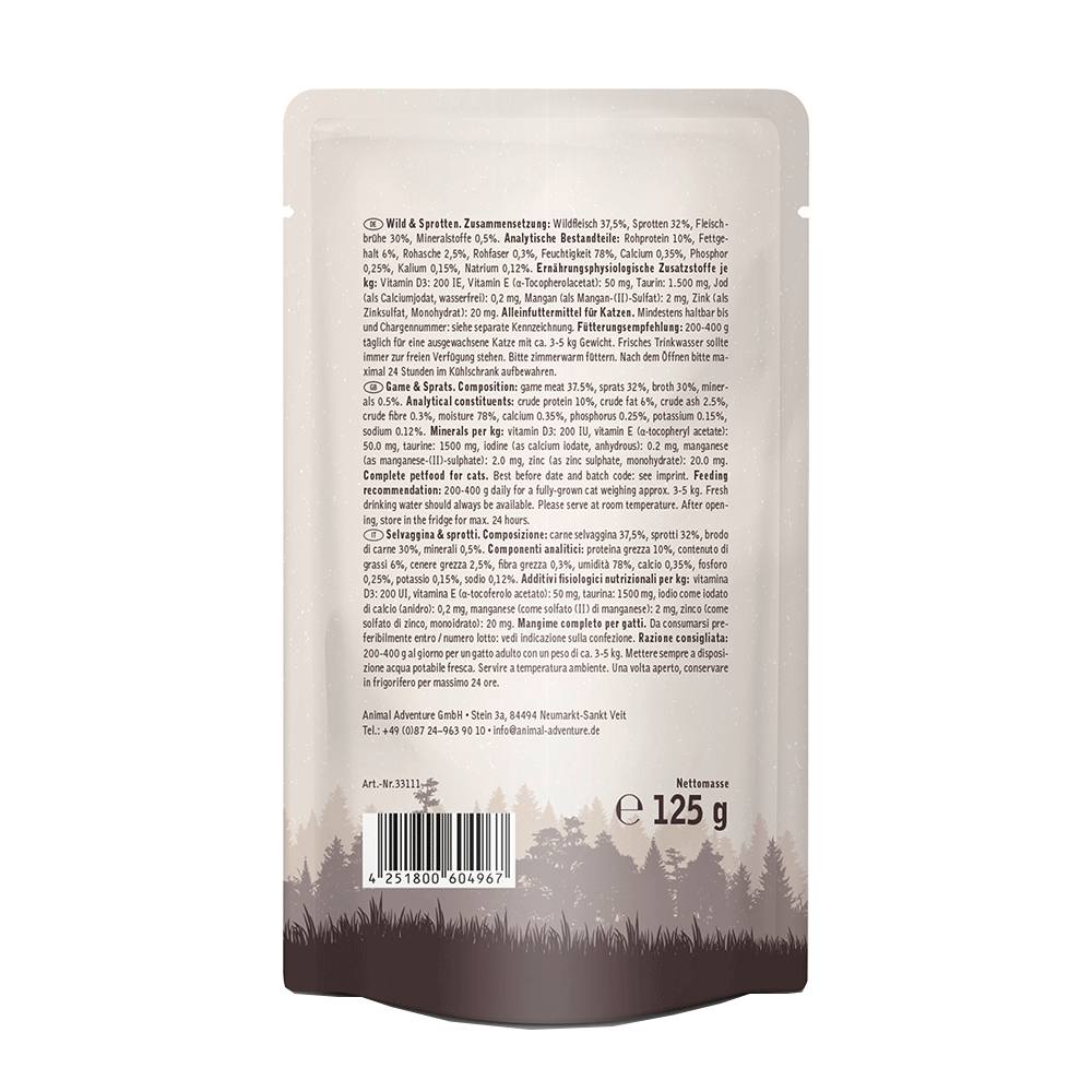 Bild: Venandi Animal Nassfutter Wild und Sprotten