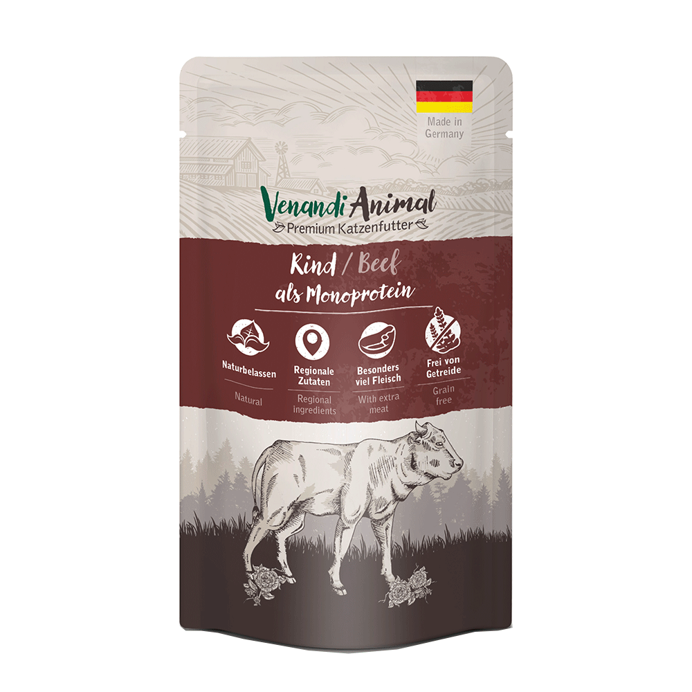Bild: Venandi Animal Katzenfutter Rind als Monoprotein