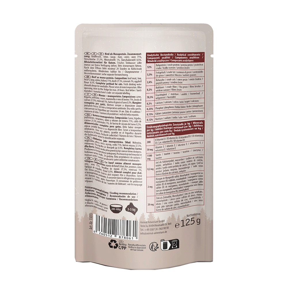 Bild: Venandi Animal Katzenfutter Rind als Monoprotein