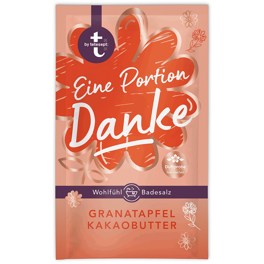 Bild: t: by tetesept Badesalz Eine Portion Danke