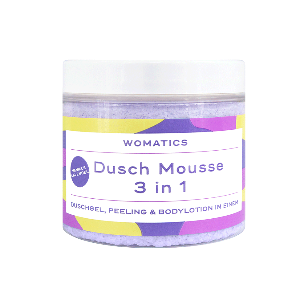 Bild: Womatics 3in1 Dusch Mousse Vanille Lavendel