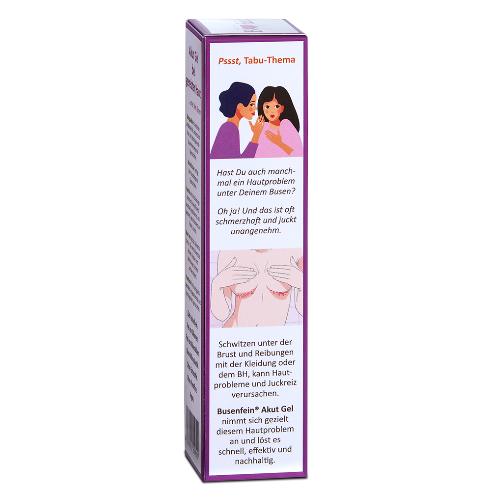 Bild: Busenfein Akut Gel bei gereizter Haut unter dem Busen