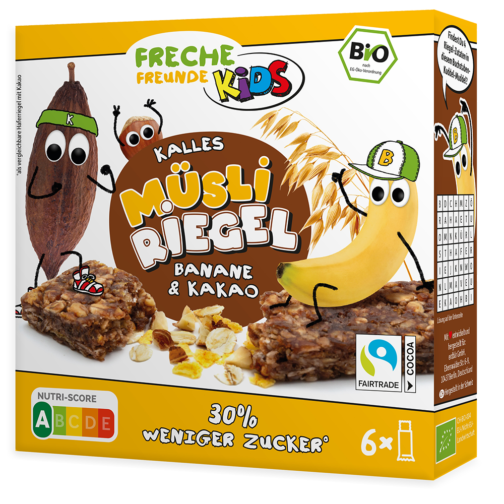 Bild: Freche Freunde Kalles Müsli Riegel Banane und Kakao