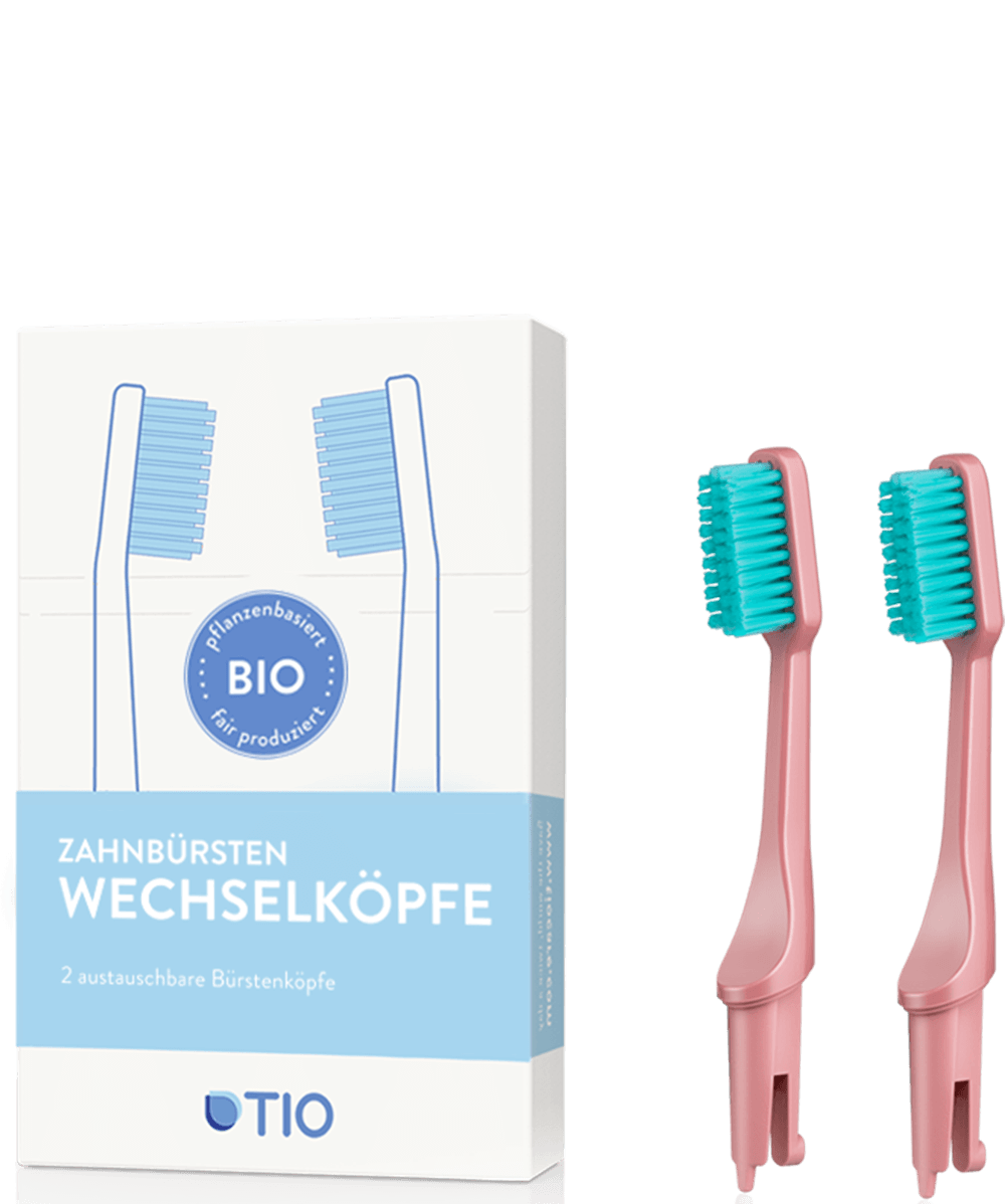 Bild: TIO Zahnbürsten Wechselköpfe Medium Koralle