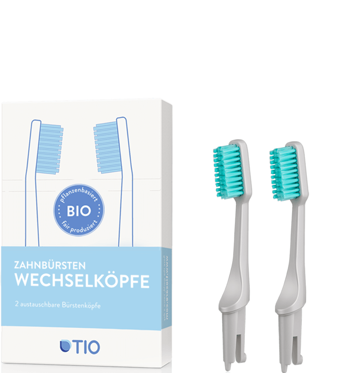 Bild: TIO Zahnbürsten Wechselköpfe Medium Kiesel