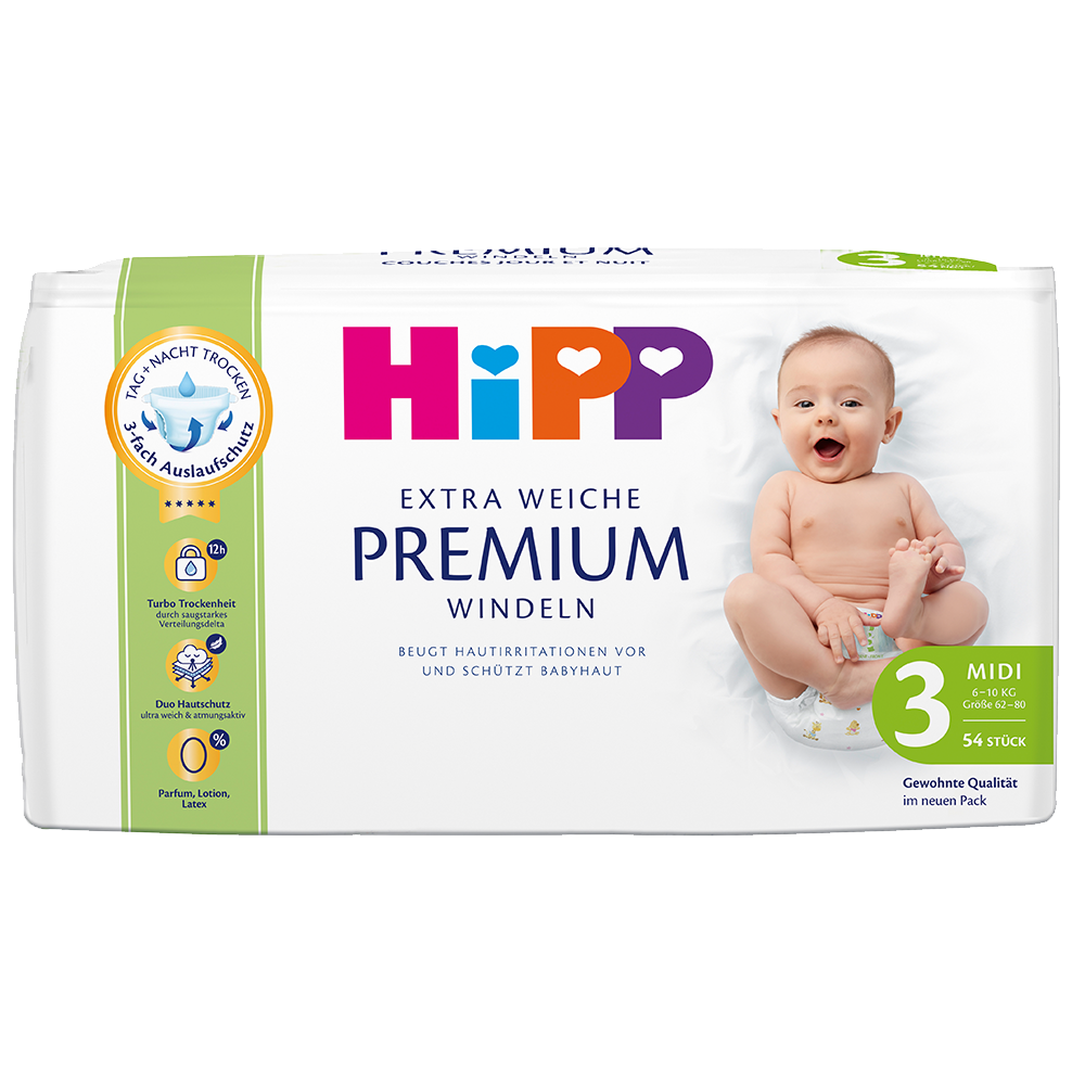 Bild: HiPP Premium Windeln Midi 6kg - 10kg