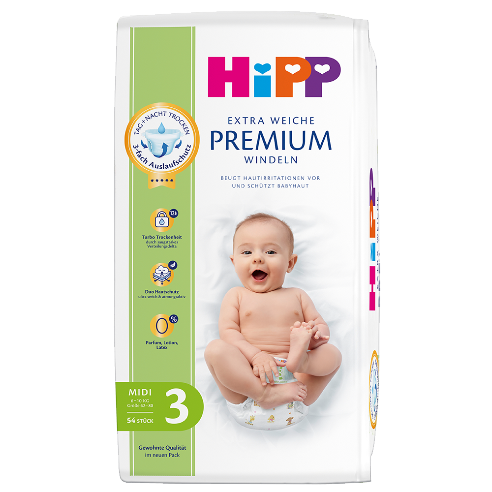 Bild: HiPP Premium Windeln Midi 6kg - 10kg