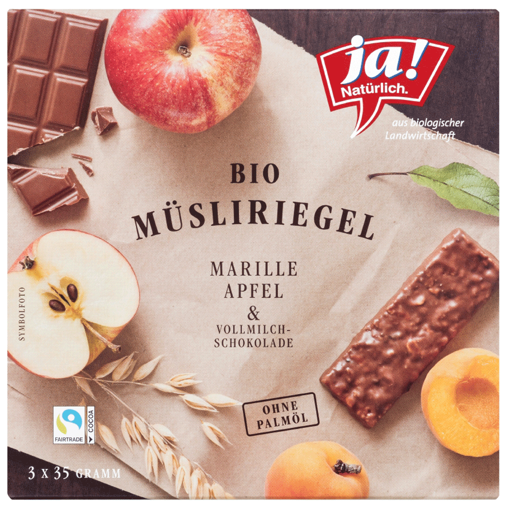 Bild: ja! Natürlich. Früchteriegel mit Schoko