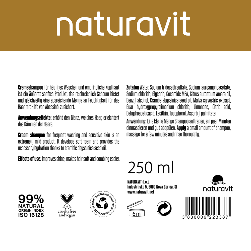 Bild: Naturavit Cremeshampoo für Häufiges Waschen und Empfindliche Kopfhaut 