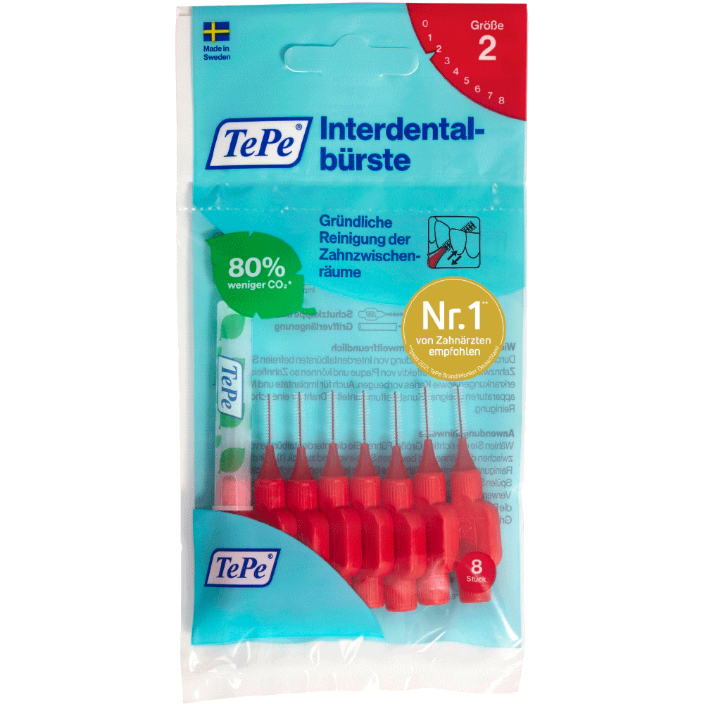 Bild: TePe Interdentalbürsten rot 0.5mm