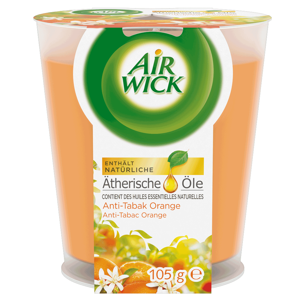 Bild: AIRWICK Wohlfühlkerze Anti-Tabak Orange