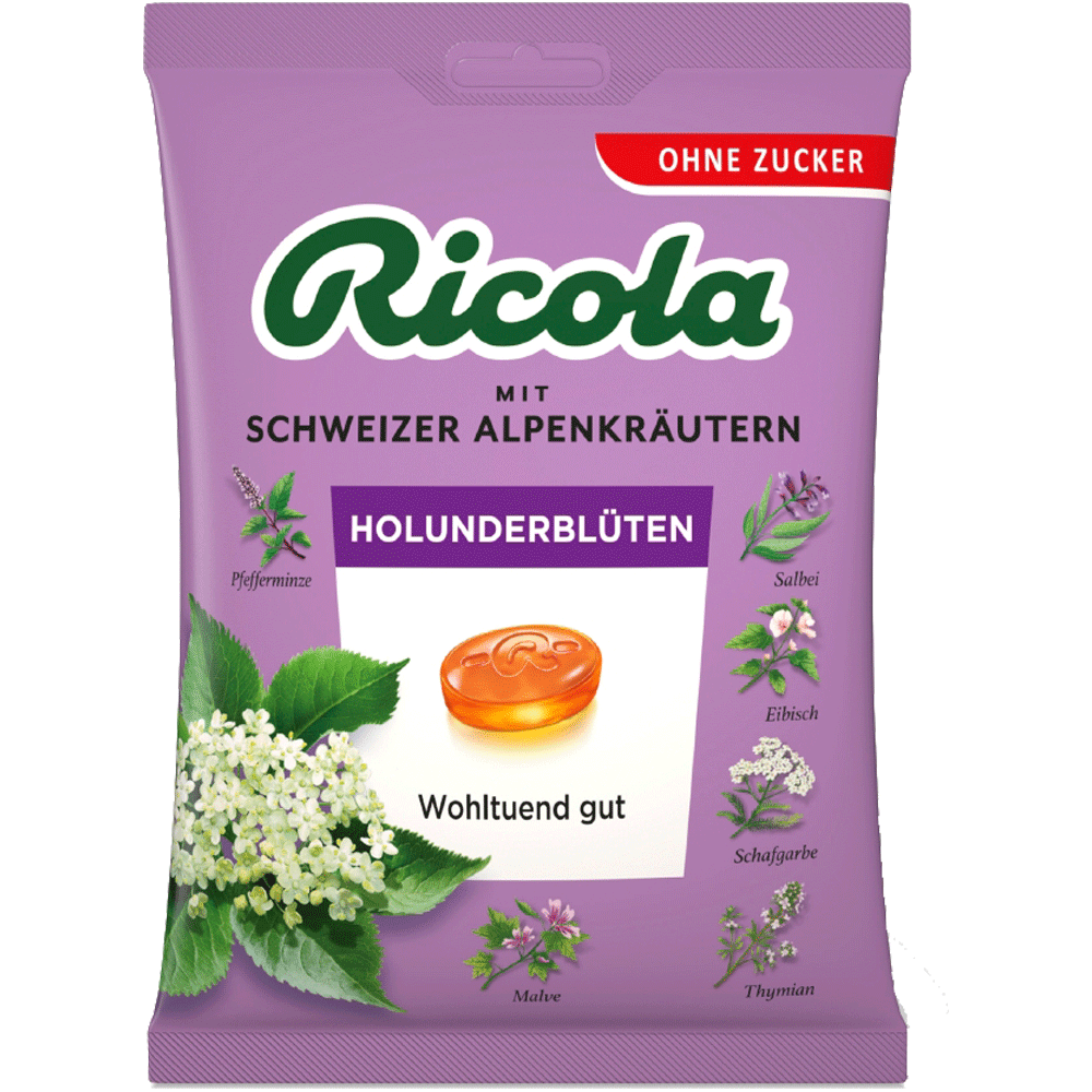 Bild: Ricola Holunderblüten Schweizer Kräuter-Bonbons