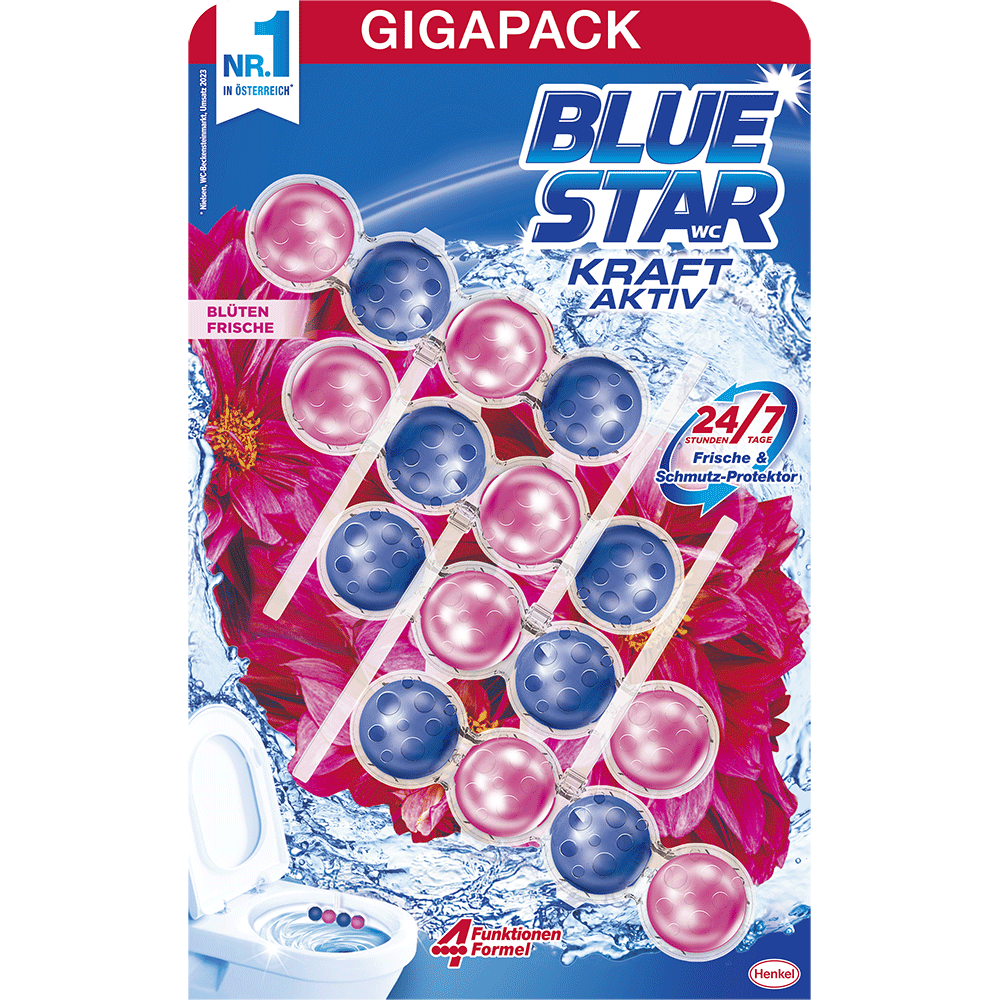 Bild: Blue Star Kraft Aktiv WC Steine Blütenfrische Gigapack