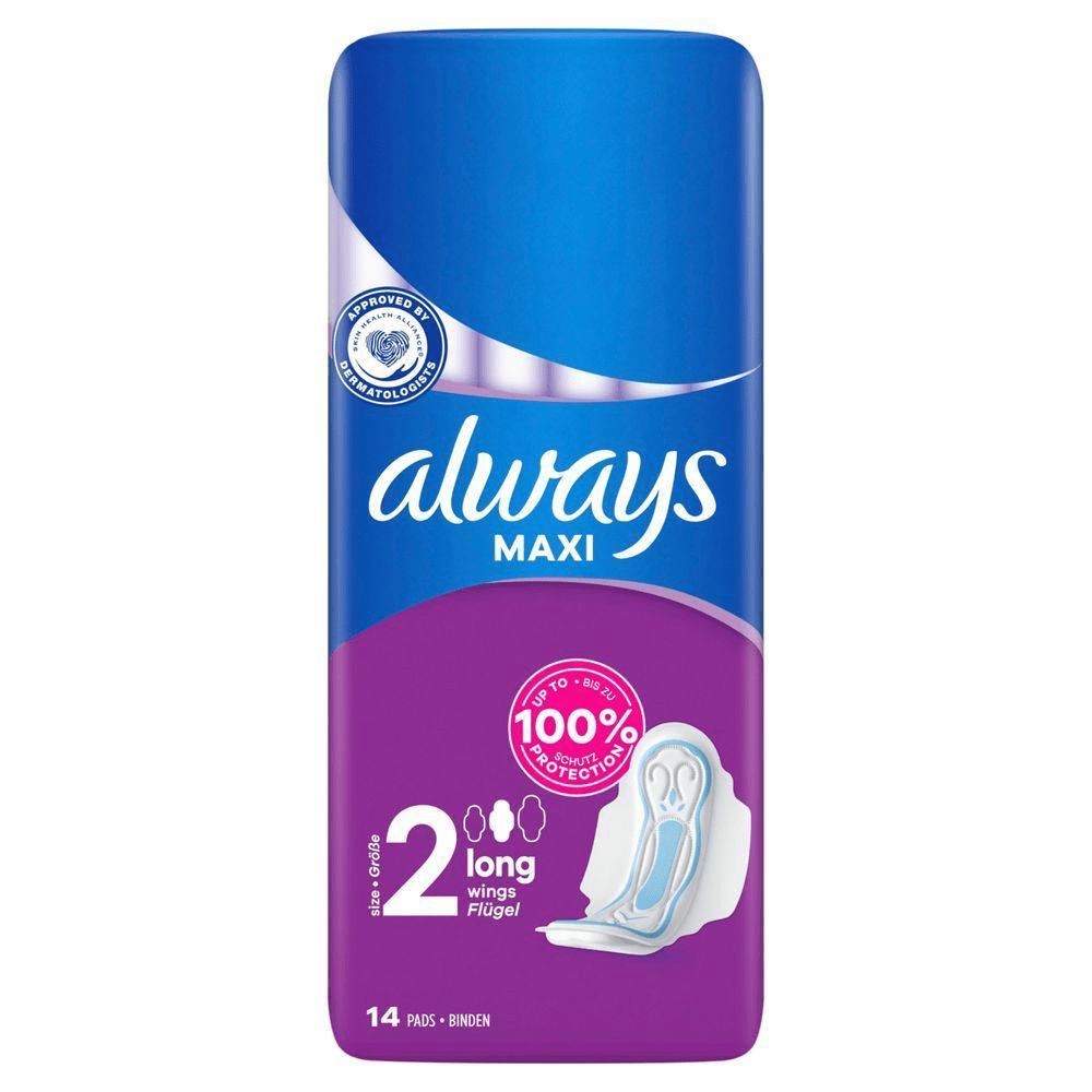 Bild: always Maxi Long Binden Mit Flügeln (Größe 2)