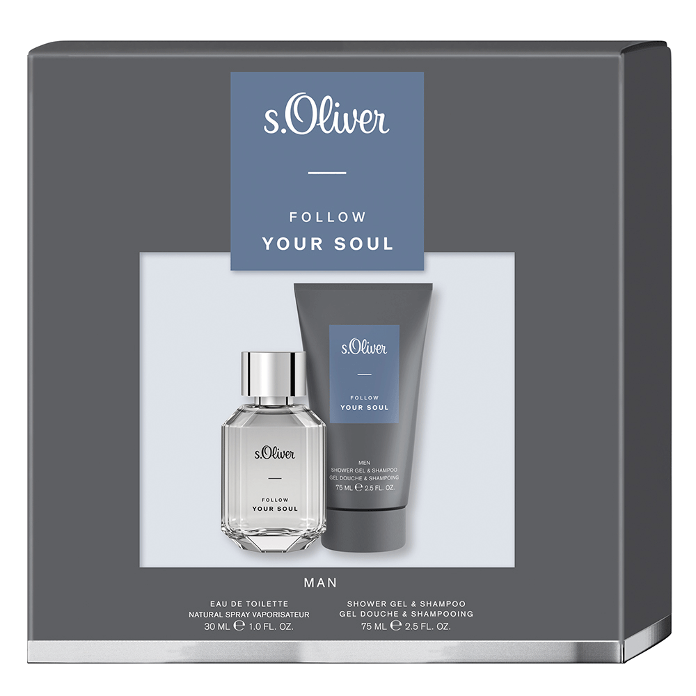 Bild: s.Oliver Follow Your Soul Men Geschenkset Eau de Toilette 30 ml + Duschgel 75 ml
