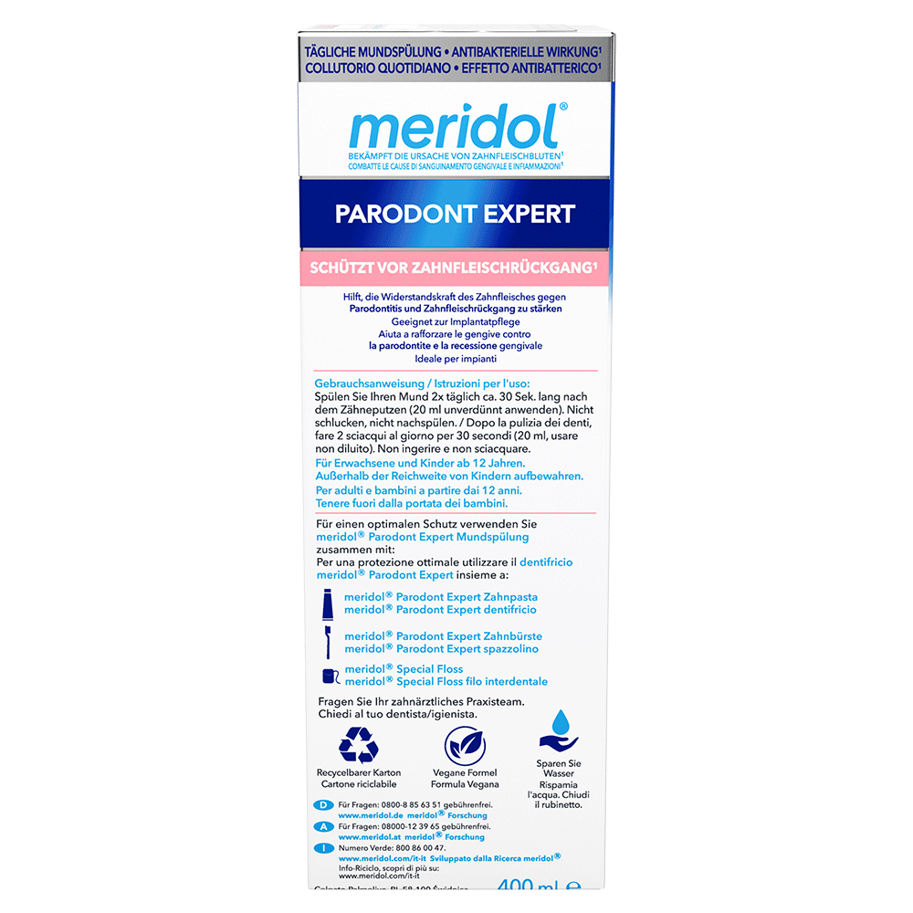 Bild: meridol Mundspülung Parodont Expert