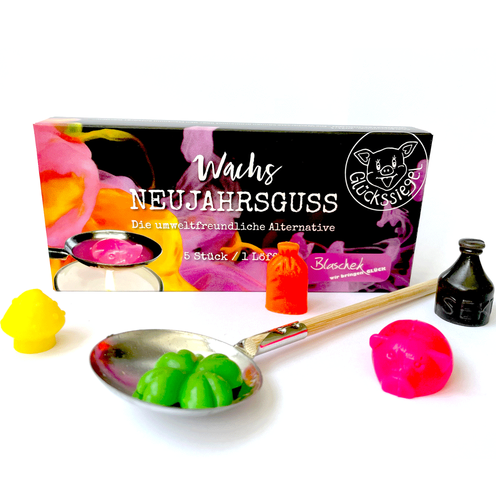Bild: Blaschek Wachs Neujahrsguss mit Löffel