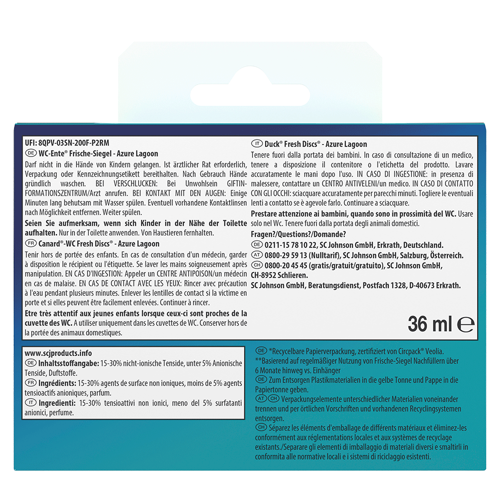 Bild: WC-Ente Frische Siegel Blau Azure Lagoon
